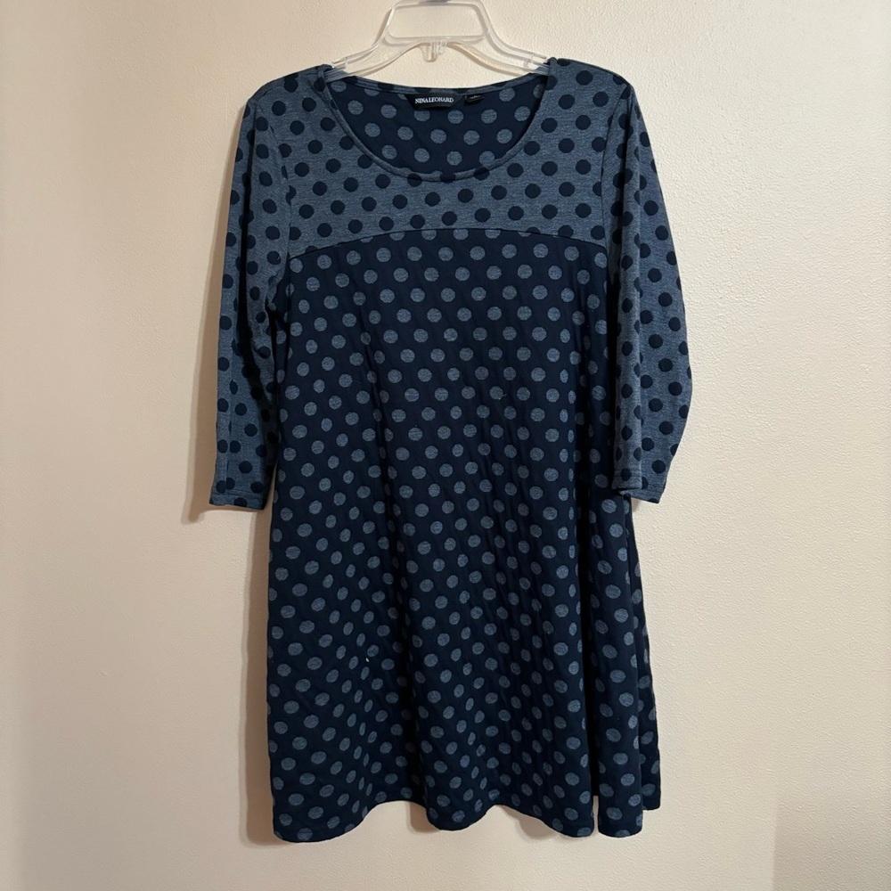 Ninaleonard sweater dress size large navy blue